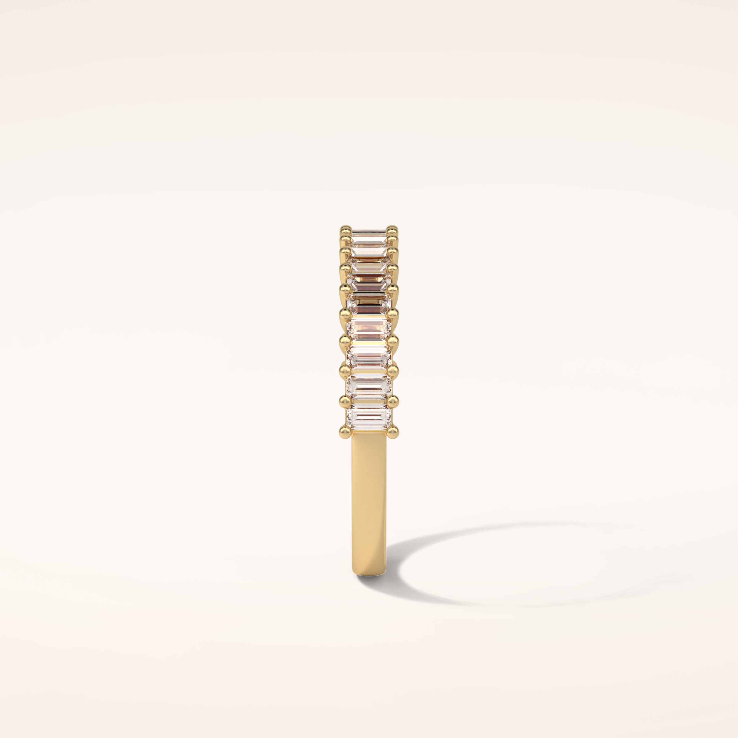 0.5 Baguette Shaped Moissanite Nine Stone Wedding Band