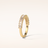 0.5 Baguette Shaped Moissanite Nine Stone Wedding Band