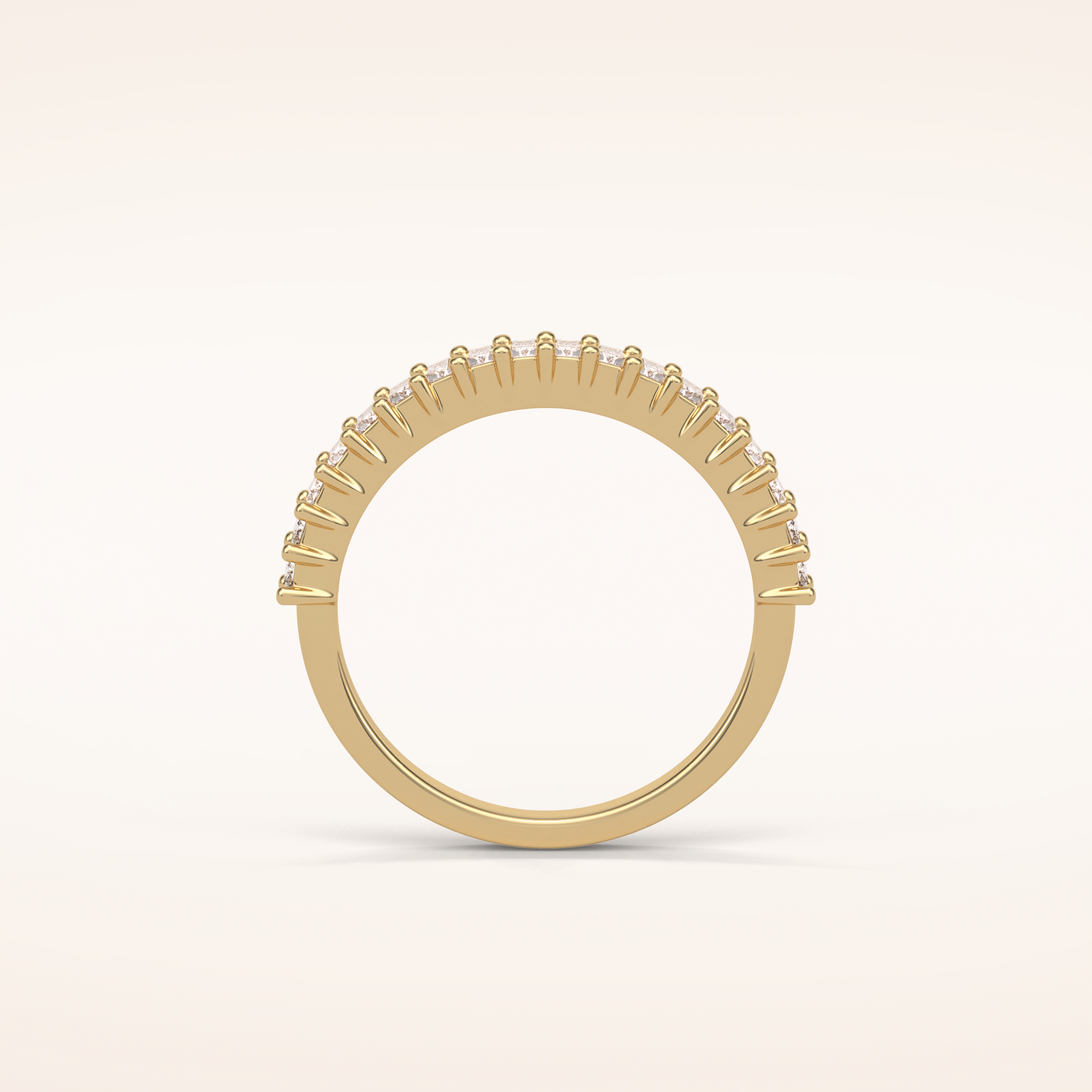 0.5 Baguette Shaped Moissanite Nine Stone Wedding Band