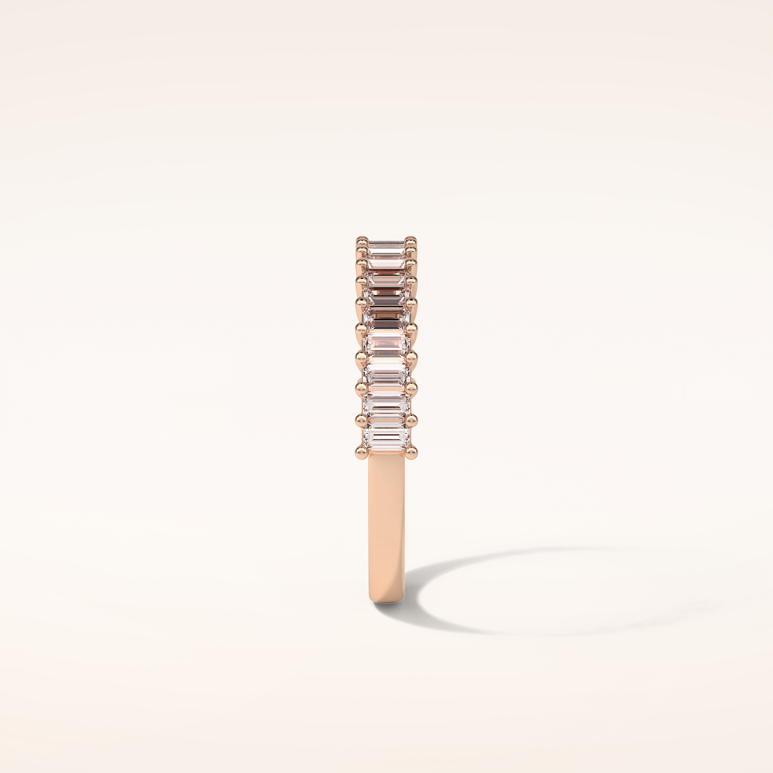 0.5 Baguette Shaped Moissanite Nine Stone Wedding Band