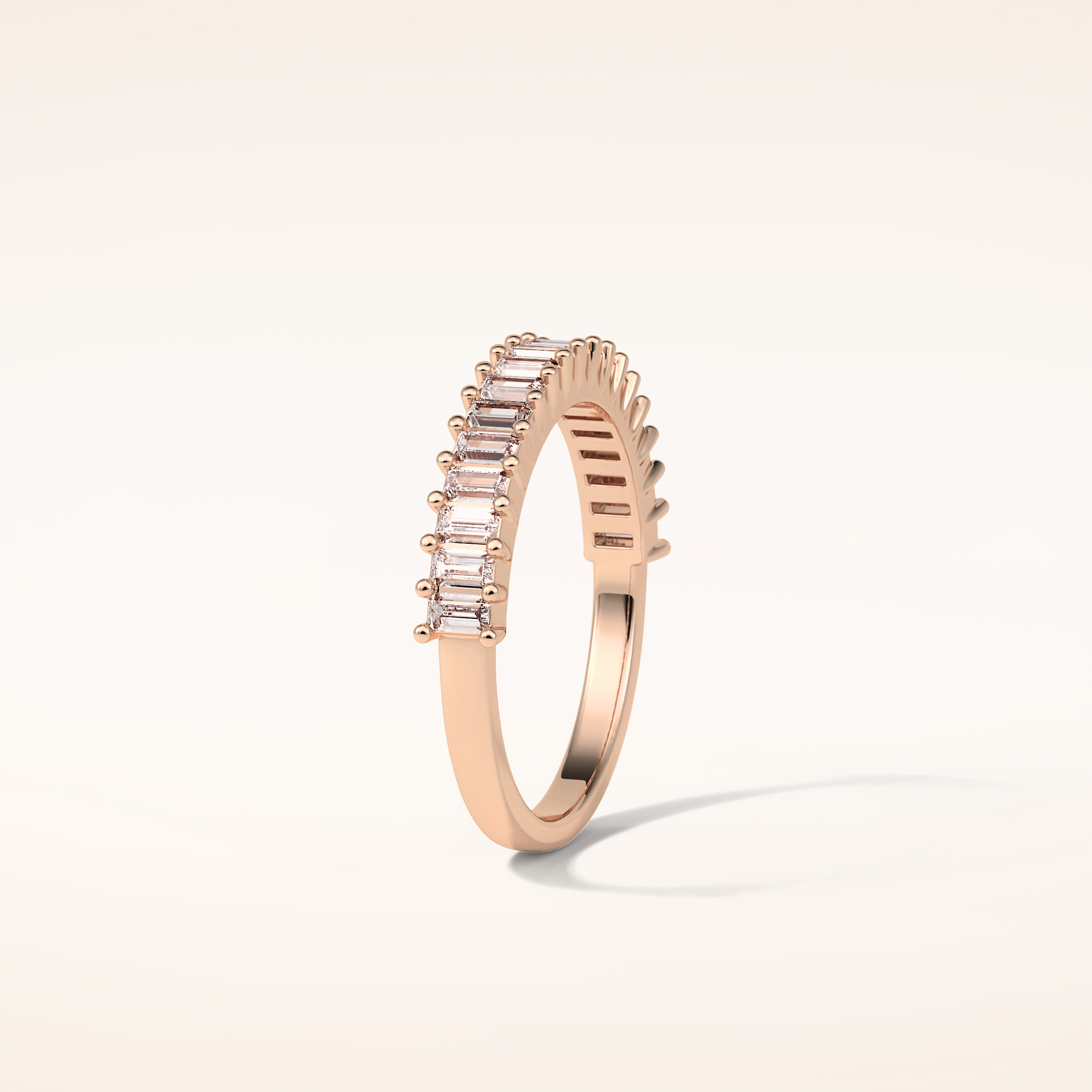 0.5 Baguette Shaped Moissanite Nine Stone Wedding Band