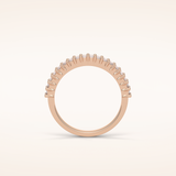 0.5 Baguette Shaped Moissanite Nine Stone Wedding Band