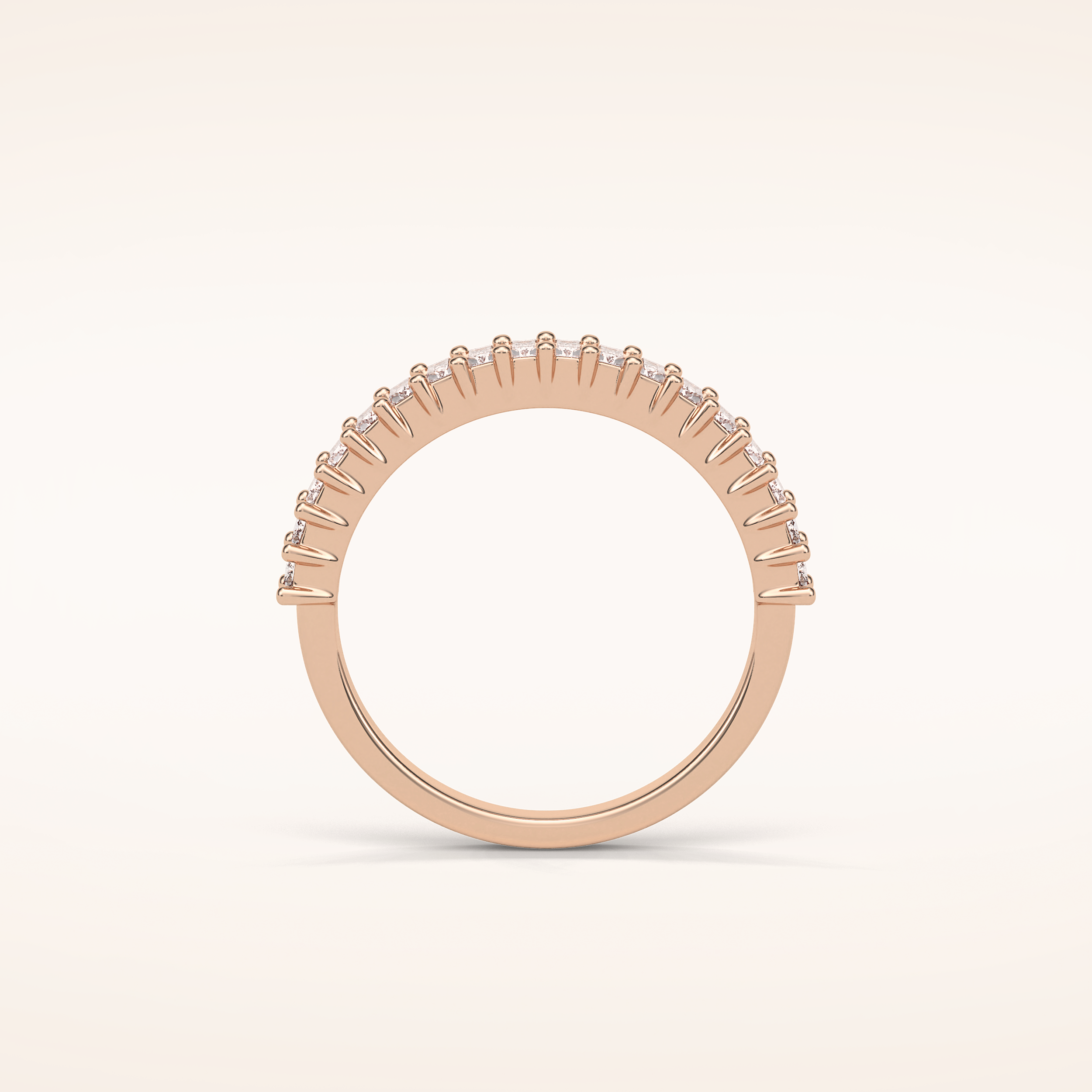 0.5 Baguette Shaped Moissanite Nine Stone Wedding Band