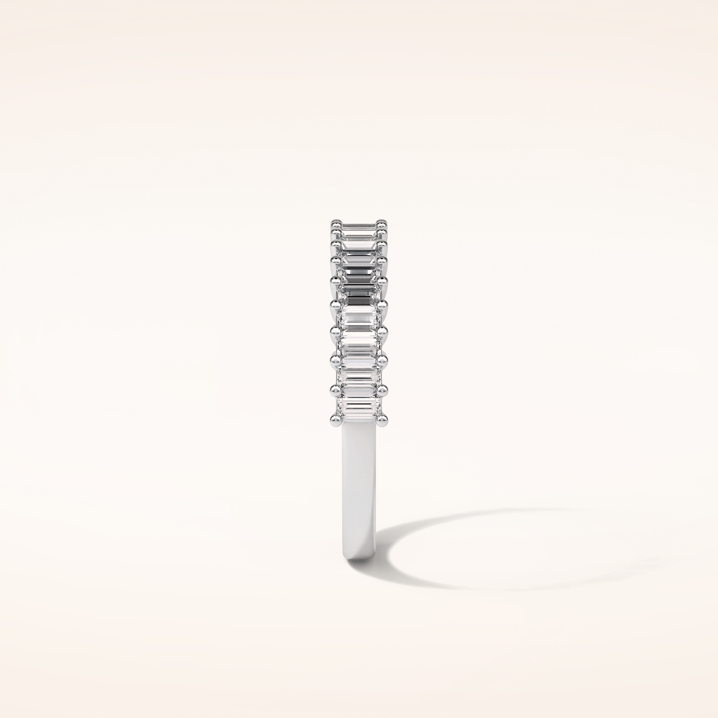 0.5 Baguette Shaped Moissanite Nine Stone Wedding Band