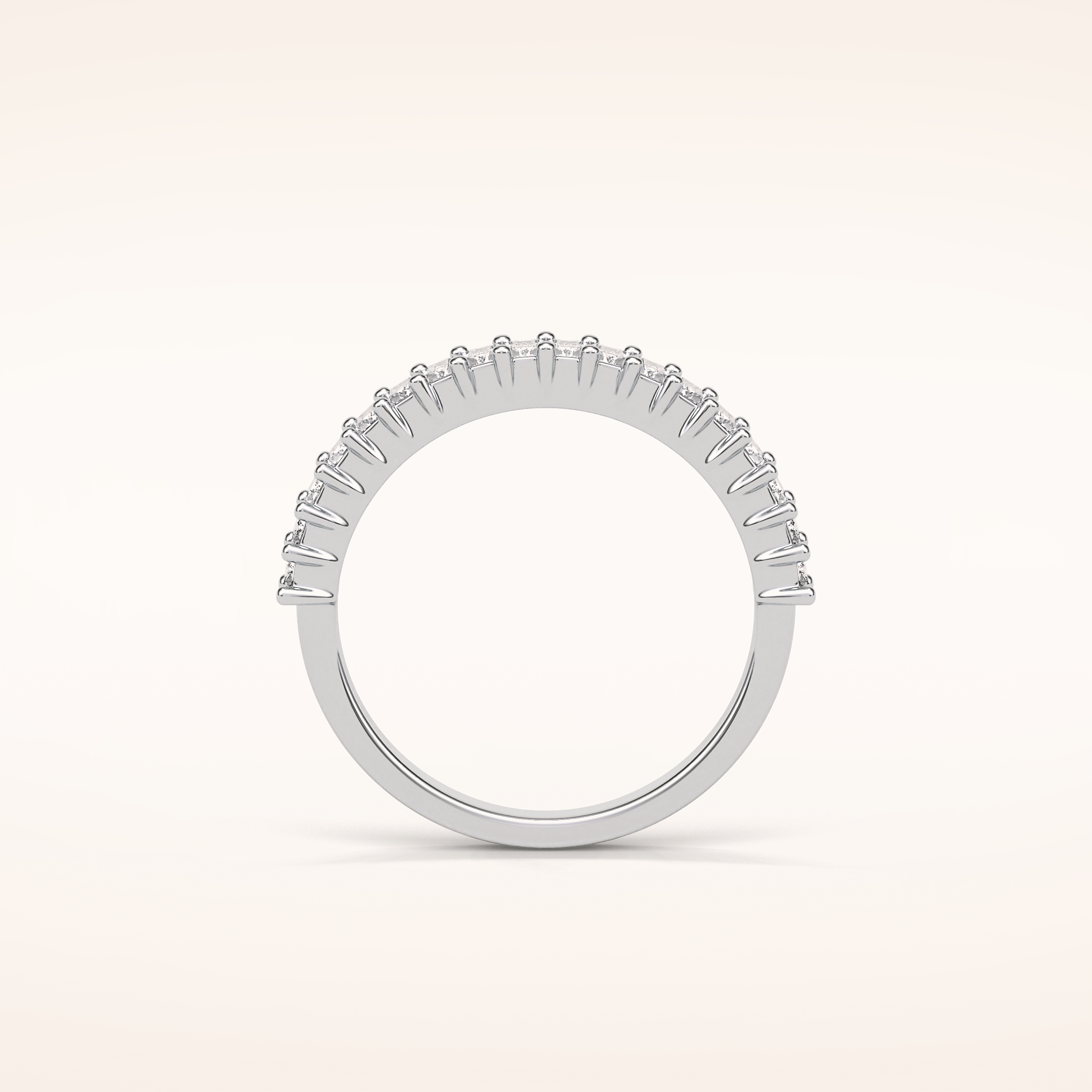 0.5 Baguette Shaped Moissanite Nine Stone Wedding Band