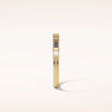 0.42 Baguette & Round Shaped Moissanite Seven Stone Wedding Band