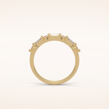 0.42 Baguette & Round Shaped Moissanite Seven Stone Wedding Band