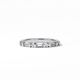 0.42 TCW Baguette and Round Shaped Wedding Band 1