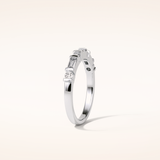 0.42 Baguette & Round Shaped Moissanite Seven Stone Wedding Band