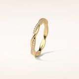 0.16 Round Shaped Moissanite Twisted Shank Wedding Band