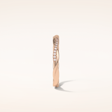 0.16 Round Shaped Moissanite Twisted Shank Wedding Band