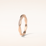 0.16 Round Shaped Moissanite Twisted Shank Wedding Band