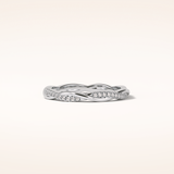 0.16 Round Shaped Moissanite Twisted Shank Wedding Band