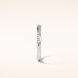 0.16 Round Shaped Moissanite Twisted Shank Wedding Band