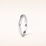 0.16 Round Shaped Moissanite Twisted Shank Wedding Band