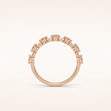 0.49 Round Shaped Moissanite Seven Stone Wedding Band