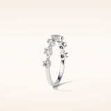 0.49 Round Shaped Moissanite Seven Stone Wedding Band