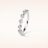 0.49 Round Shaped Moissanite Seven Stone Wedding Band