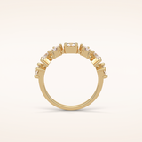 1.4 Pear, Baguette & Round Shaped Moissanite Seven Stone Wedding Band