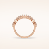 1.4 Pear, Baguette & Round Shaped Moissanite Seven Stone Wedding Band