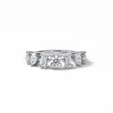 1.4 TCW Pear, Baguette & Round Shaped Wedding Band 1