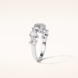 1.4 Pear, Baguette & Round Shaped Moissanite Seven Stone Wedding Band