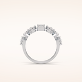 1.4 Pear, Baguette & Round Shaped Moissanite Seven Stone Wedding Band