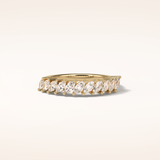 0.78 Marquise Shaped Moissanite Half Eternity Wedding Band