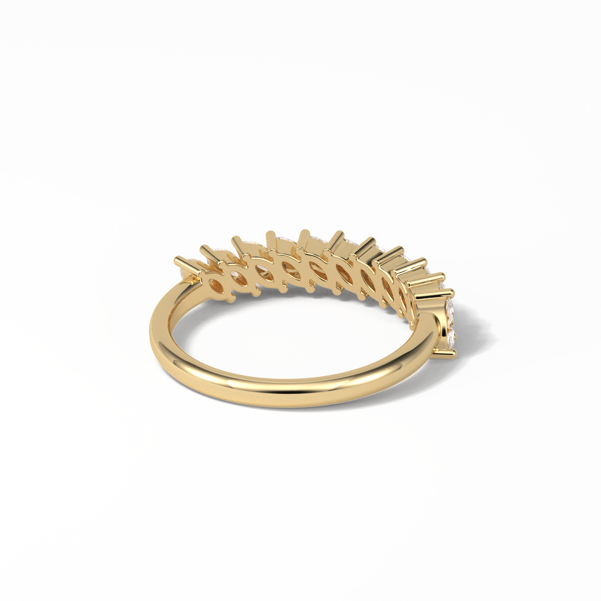 0.78 TCW Marquise Shaped Wedding Band 11