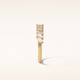 0.78 Marquise Shaped Moissanite Half Eternity Wedding Band