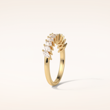 0.78 Marquise Shaped Moissanite Half Eternity Wedding Band