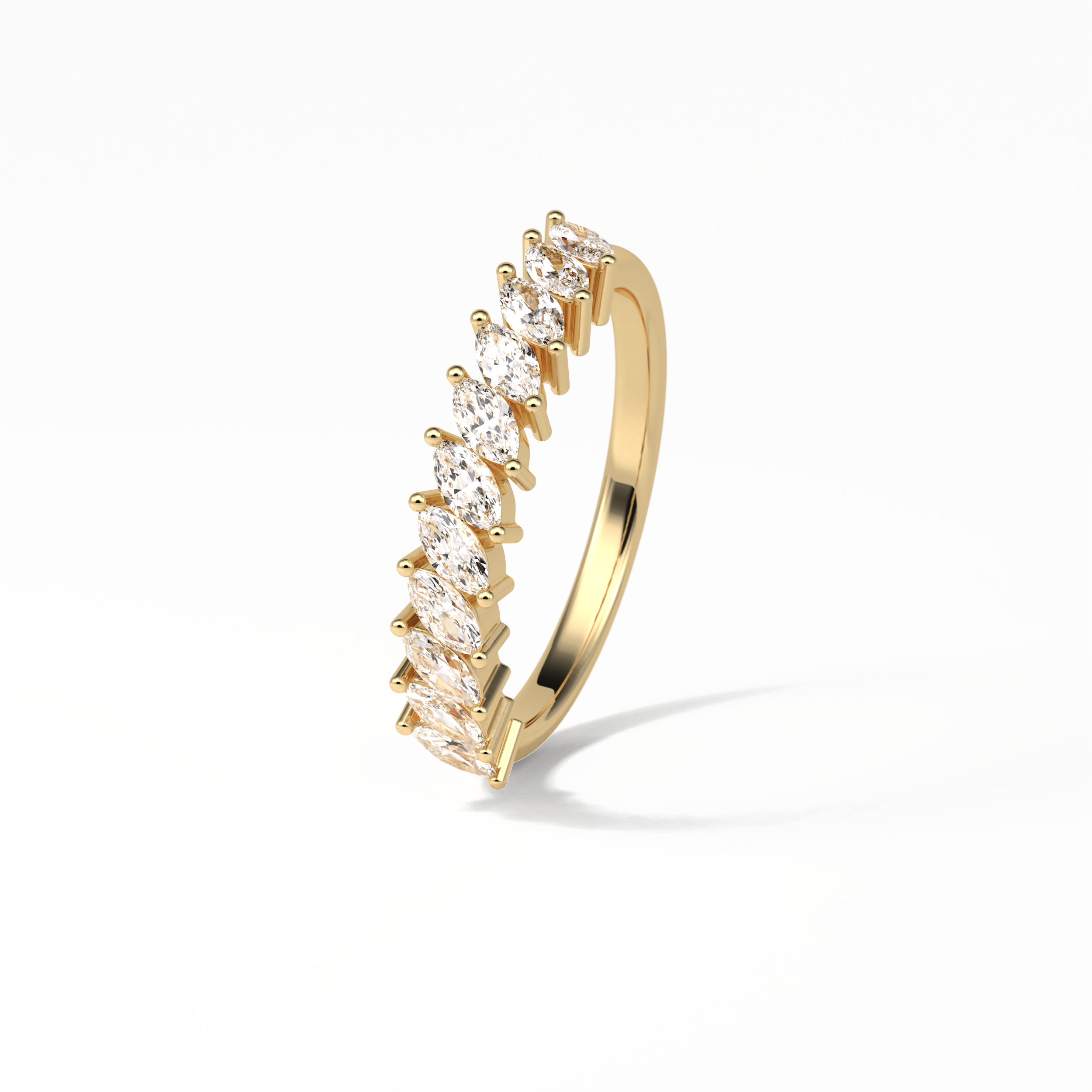 0.78 TCW Marquise Shaped Wedding Band 9