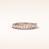 0.78 Marquise Shaped Moissanite Half Eternity Wedding Band