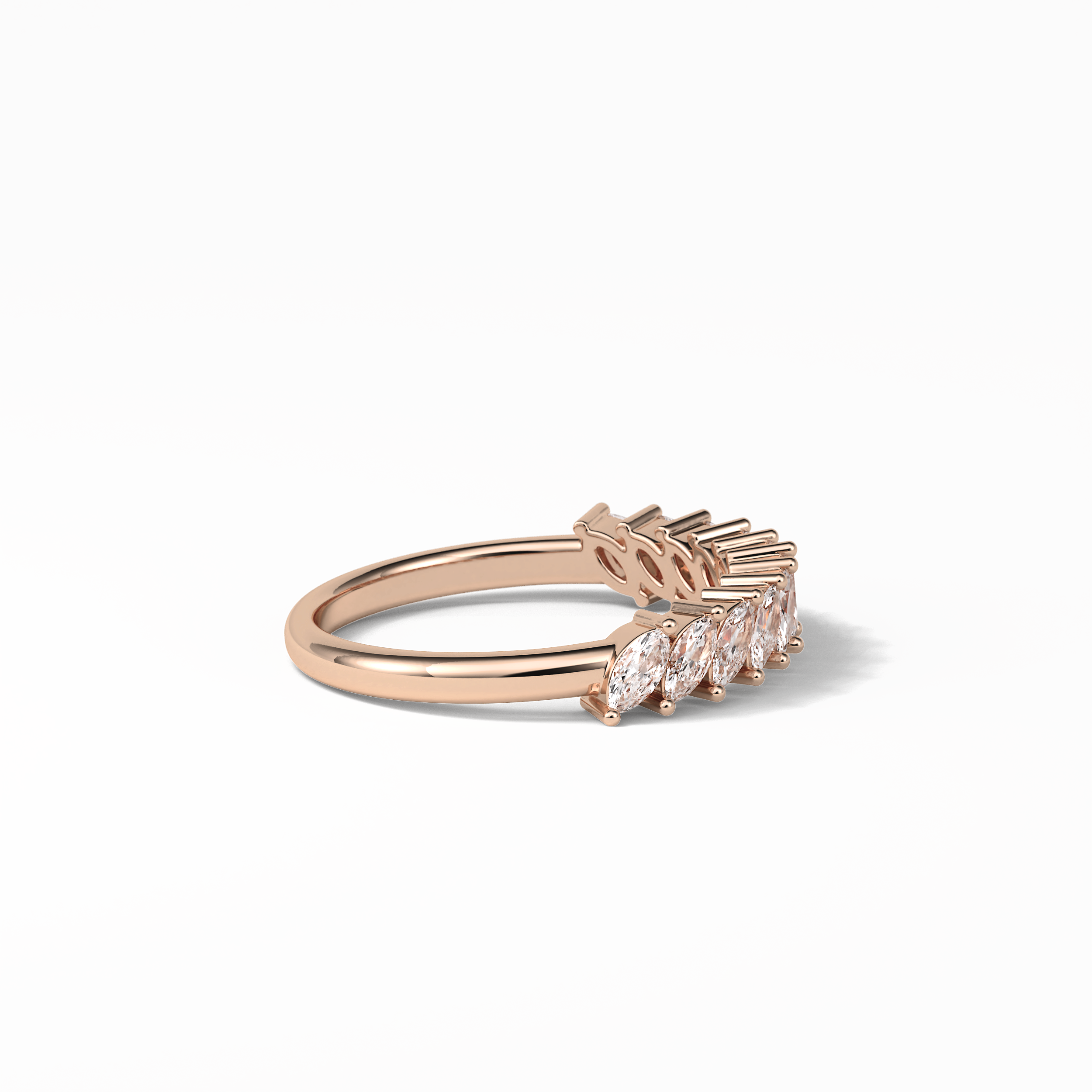 0.78 TCW Marquise Shaped Wedding Band 18