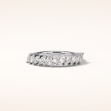 0.78 Marquise Shaped Moissanite Half Eternity Wedding Band