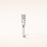 0.78 Marquise Shaped Moissanite Half Eternity Wedding Band