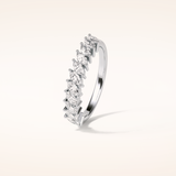 0.78 Marquise Shaped Moissanite Half Eternity Wedding Band