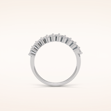 0.78 Marquise Shaped Moissanite Half Eternity Wedding Band