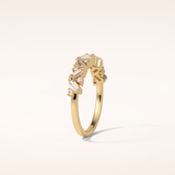 0.44 Baguette & Round Shaped Moissanite Half Eternity Wedding Band