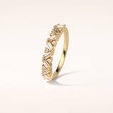 0.44 Baguette & Round Shaped Moissanite Half Eternity Wedding Band
