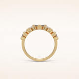 0.44 Baguette & Round Shaped Moissanite Half Eternity Wedding Band