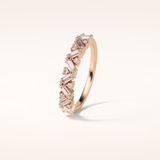 0.44 Baguette & Round Shaped Moissanite Half Eternity Wedding Band