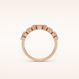 0.44 Baguette & Round Shaped Moissanite Half Eternity Wedding Band