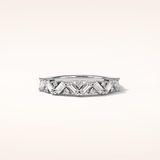 0.44 Baguette & Round Shaped Moissanite Half Eternity Wedding Band