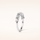 0.44 Baguette & Round Shaped Moissanite Half Eternity Wedding Band