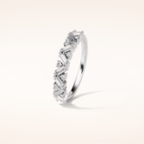 0.44 Baguette & Round Shaped Moissanite Half Eternity Wedding Band