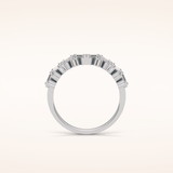 0.44 Baguette & Round Shaped Moissanite Half Eternity Wedding Band