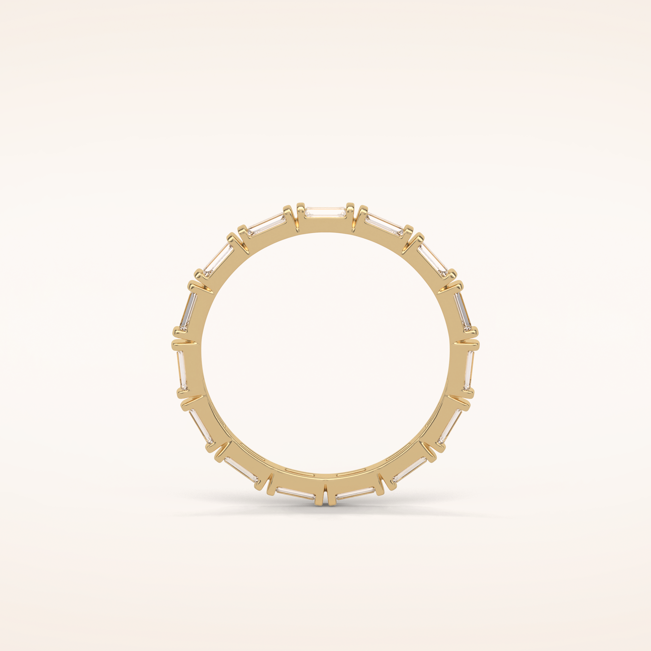 0.66 Baguette Shaped Moissanite Half Eternity Wedding Band