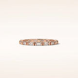 0.66 Baguette Shaped Moissanite Half Eternity Wedding Band