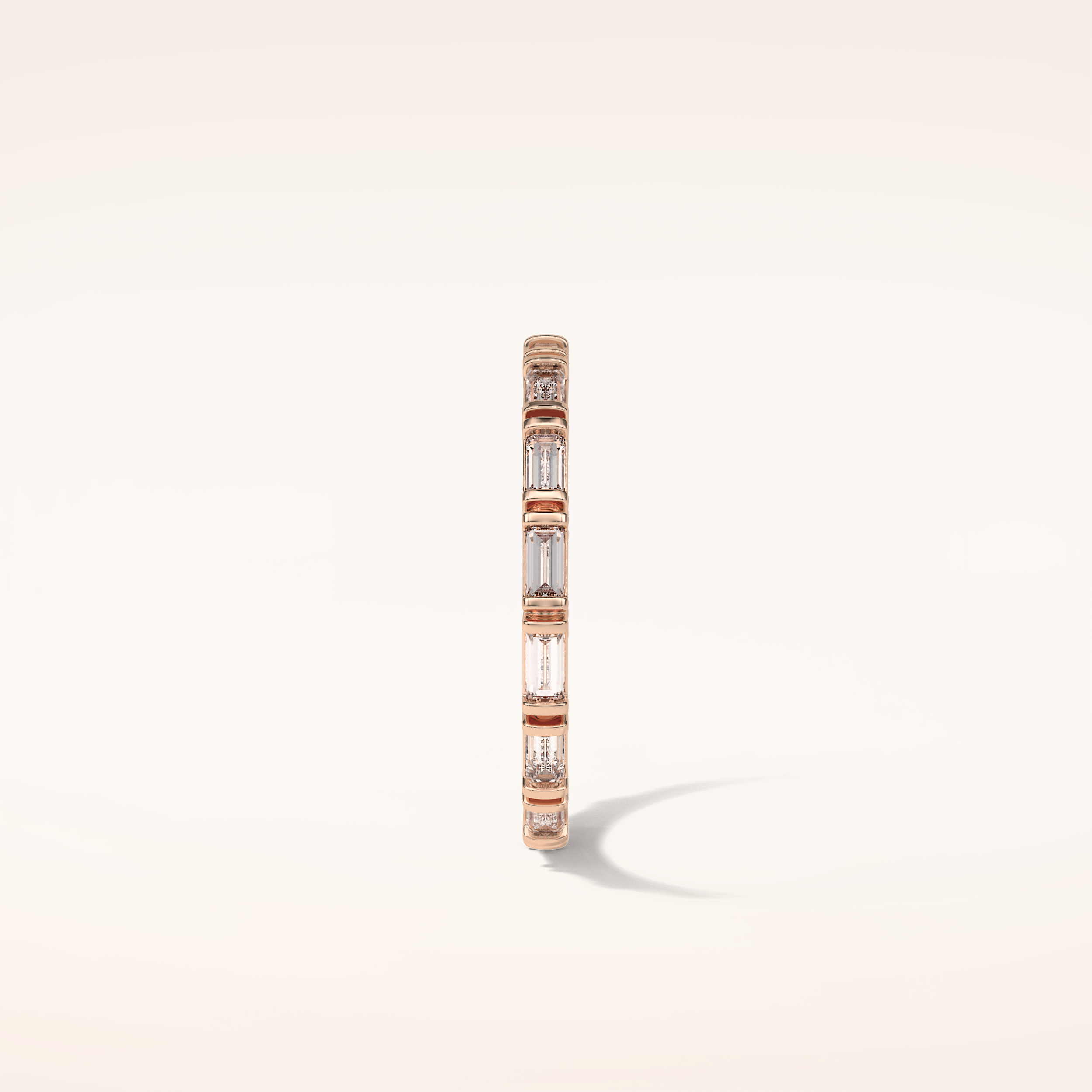 0.66 Baguette Shaped Moissanite Half Eternity Wedding Band